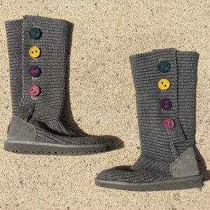 Uggs Knit Boot with Multicolored Buttons